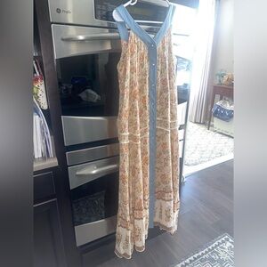 DAVI & DANI Floral Dress with Blue and Orange